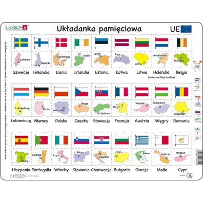 Puzzle Larsen Unia Europ.Flagi Stolice LA-GP2P 36102 Tactic