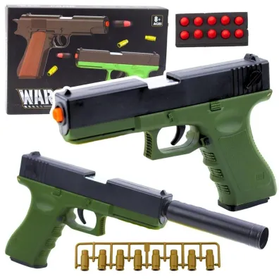Pistolet na naboje piankowe zielony LeanToys