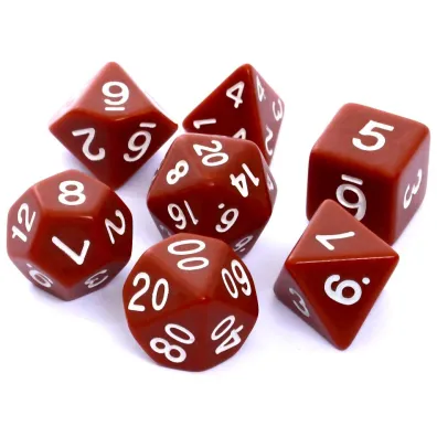 Komplet ko�ci RPG - Matowe - Br�zowe Rebel