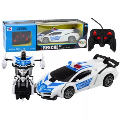 Auto-Robot R/C 2w1 transformacja Policja LeanToys