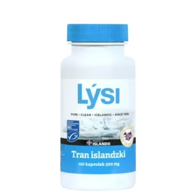 Lysi Tran islandzki 500mg suplement diety 120 kaps.