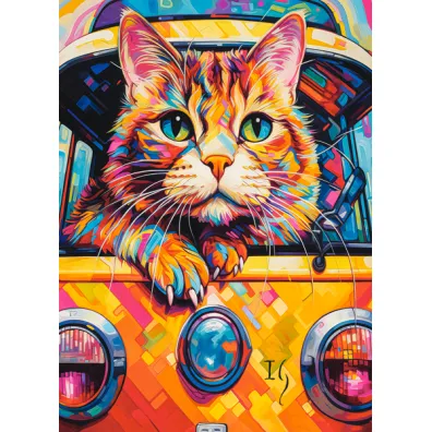 Puzzle 100 el. Cat Bus Travel Castorland