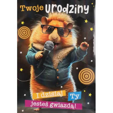Karnet okazjonalny B6 z kopert� Urodziny PAN DRAGON KB6HOLO-06