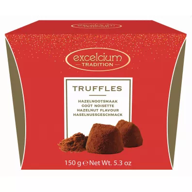 Excelcium Trufle kakaowe z orzechami laskowymi Red 150 g