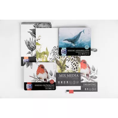 Oxford Blok artystyczny marker A4 klejony bia�y g�adka 15 kartek