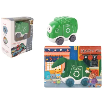 Auto puzzle 20 el. Przygoda drogowa - �mieciarka Pro Kids