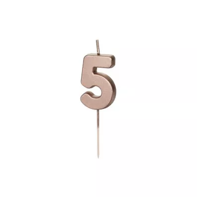 wieczka urodzinowa 5 rowe zoto 4.5cm