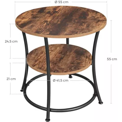 Songmics Stolik kawowy pomocniczy okrgy 55 cm