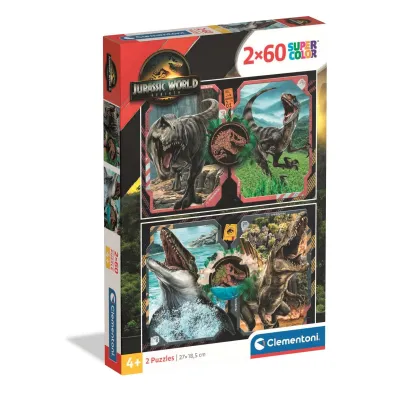 Puzzle 2x60 el. SuperColor. Jurassic World Clementoni