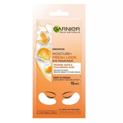 Garnier Moisture+ Fresh Look Eye Tissue Mask energetyzujce patki pod oczy z sokiem pomaraczowym i kwasem hialuronowym 6 g