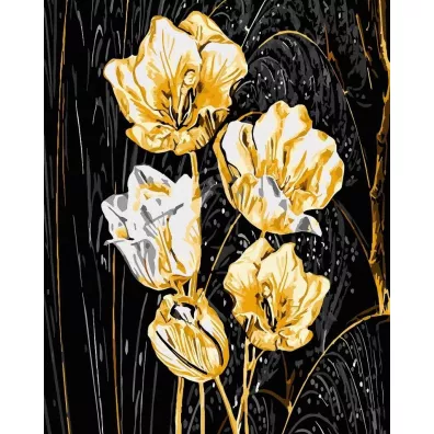 Twoje Hobby Malowanie po numerach + z�ota farba - Z�ote p�atki 40x50cm