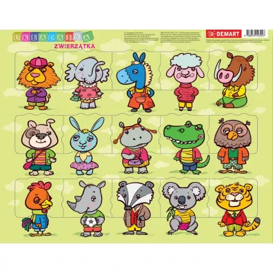 Puzzle ramkowe 15 el. Zwierz�tka Demart