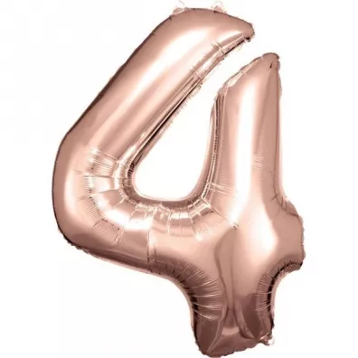 Amscan Balon foliowy cyfra 4 r�owe z�oto 65x86cm