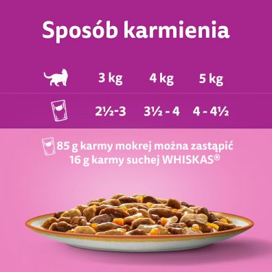 Whiskas Mokra karma dla kota mix smakw w sosie saszetki 4x85 g