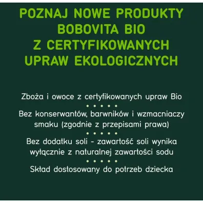 BoboVita Kaszka bezmleczna pe�noziarnista wielozbo�owa z bananem i truskawk� po 8 miesi�cu 200 g Bio