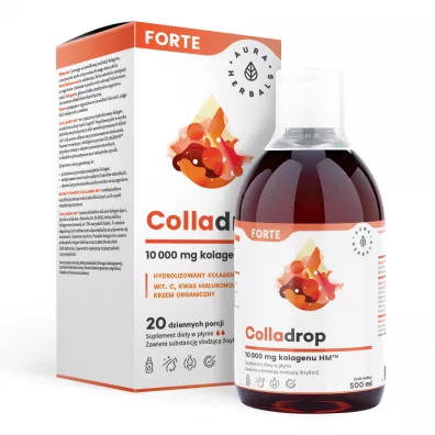 Aura Herbals Colladrop Forte kolagen morski 10000 mg Suplement diety w pynie 500 ml