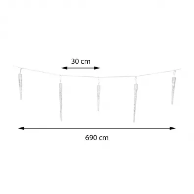 H&S Decoration Lampki Sople 72 led zimny + timer biay