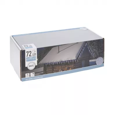 H&S Decoration Lampki Sople 72 led zimny + timer biay