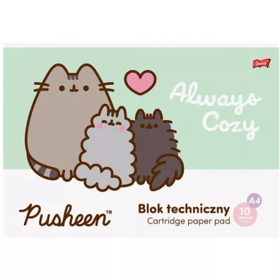 Unipap Blok techniczny bia�y A4 Pusheen 10 kartek