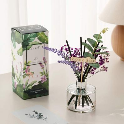 Cocodor Dyfuzor zapachowy z patyczkami i prawdziwymi kwiatami Flower Lavender April Breeze PDI30422 200 ml
