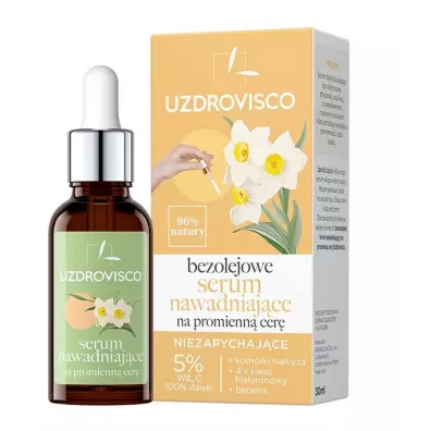 Uzdrovisco Bezolejowe serum nawadniajcedo twarzy na promienn cer 30 ml