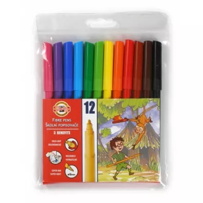 Koh-I-Noor Flamastry zmywalne 12 szt.