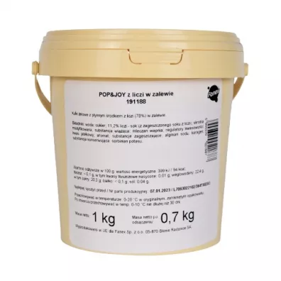 Fanex Liczi kulki �elowe do bubble tea Pop&Joy 1 kg