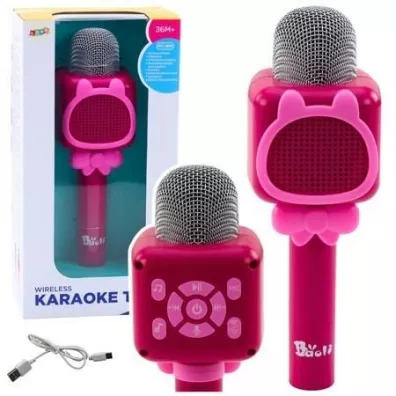 LeanToys Mikrofon bezprzewodowy bluetooth r�owy