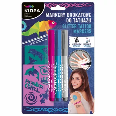 Derform Kidea Markery do tatuau z szablonami