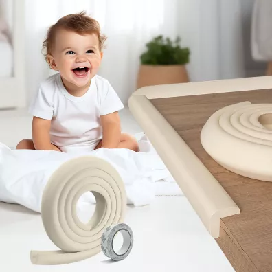 Sipo Piankowa ta�ma zabezpieczaj�ca ostre kraw�dzie mebli L-kszta�t ecru