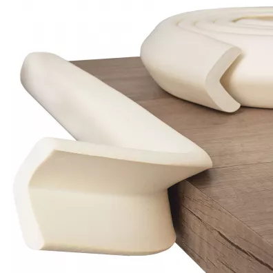 Sipo Piankowa ta�ma zabezpieczaj�ca ostre kraw�dzie mebli L-kszta�t ecru