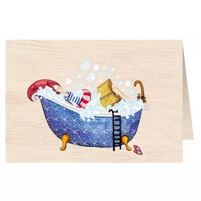 Cozywood Karnet drewniany C6 + koperta Kobieta w k�pieli - Christophe Andre