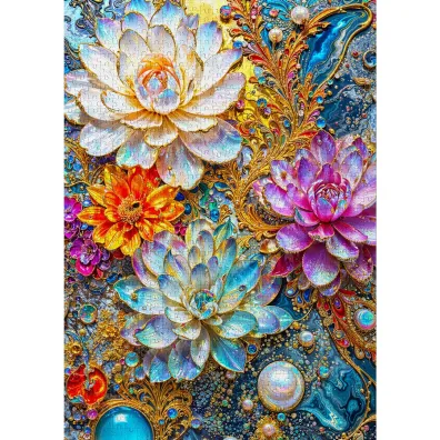 Puzzle 1000 Per�owe lilie wodne Enjoy