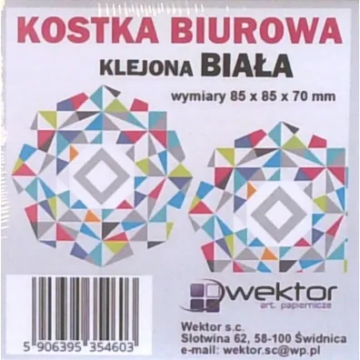 KOSTKA BIA�A KLEJONA 85X85 70 WEKTOR