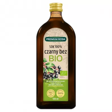 Premium Rosa Sok NFC czarny bez 100% 500 ml Bio