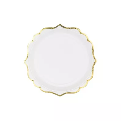 PartyDeco Talerzyki bia�e 18,5cm 6 szt.