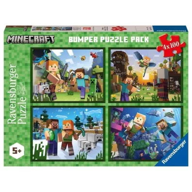 Puzzle 4x100 el. Minecraft Ravensburger