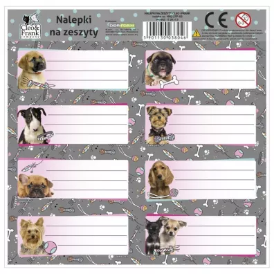 Derform Nalepki na zeszyty Cleo i Frank Pies 25 szt.