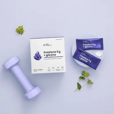 Aura Herbals Kreatyna 5 g, monohydrat + glicyna Suplement diety 30 sasz.