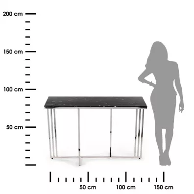 HowHomely Konsola Amagat Silver Black 120 cm