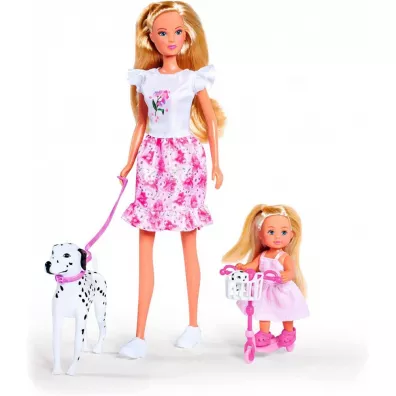 LALKA 29CM STEFFI AKC NA SPACERZE Z PSEM WB Simba