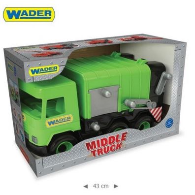 Middle Truck Śmieciarka zielona w kartonie Wader