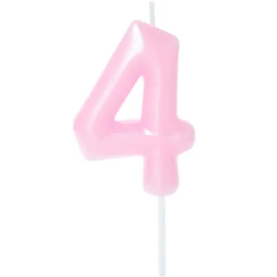 �wieczka na tort - cyferka Candy 4 r�owa 6cm