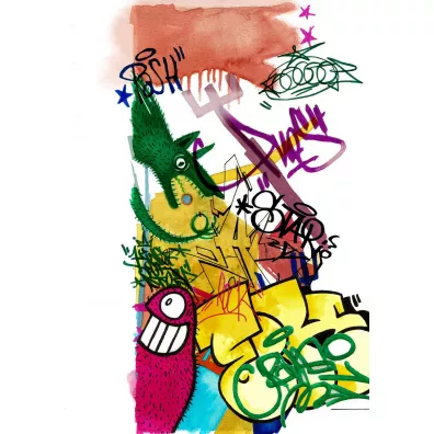 Faber-Castell Pisak akwarelowy goldfaber aqua dwustronny zestaw graffiti 6 szt.