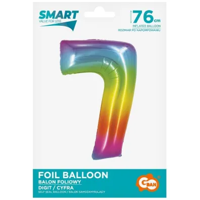 Godan Balon foliowy Smart Cyfra 7 t�czowa 76cm
