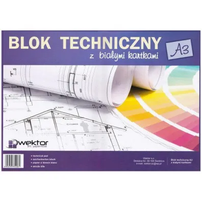 Wektor Blok techniczny A3 bia�y 10 kartek 1 szt.