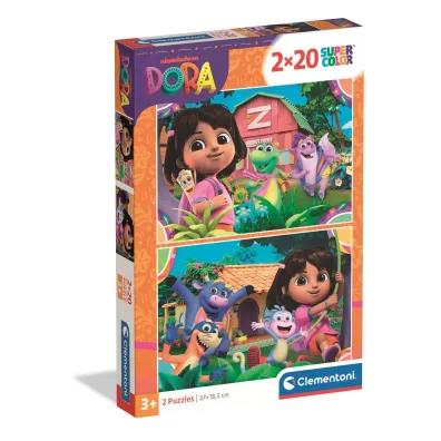 Puzzle 2x20 el. SuperColor. Dora Clementoni