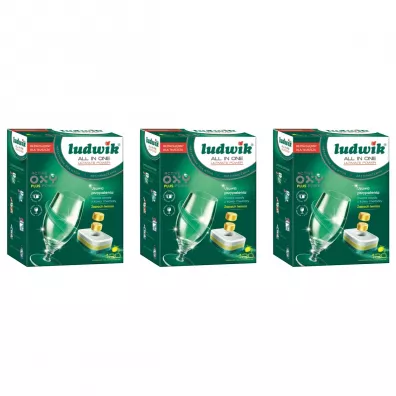Ludwik Tabletki do zmywarek All In One cytrynowe Zestaw 3 x 120 szt.
