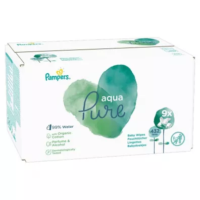 Pampers Aqua Pure Chusteczki nawil�aj�ce dla dzieci 9 x 48 szt.
