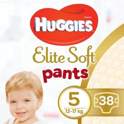 Huggies Pieluchomajtki Premium Mega Pants 5 (12-17 kg) Elite Soft 38 szt.